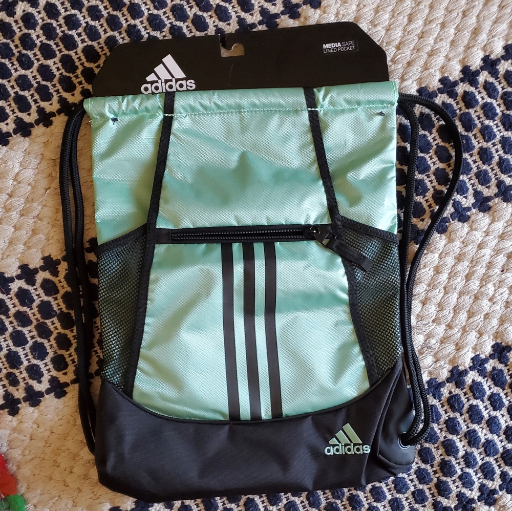 ADIDAS ALLIANCE 2 SACKPACK BACKPACK MINT BLACK NWT